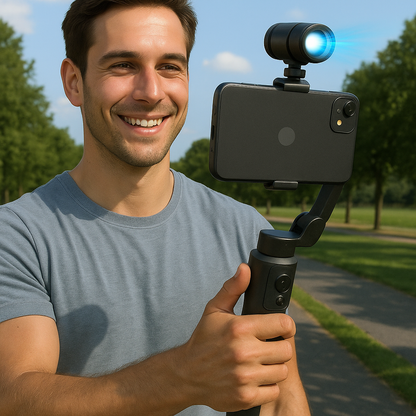 Handheld Anti-Shake Gimbal Stabilizer Travel Extended Selfie Stick Face Tracking Phone Stand for Iphone Android Shooting