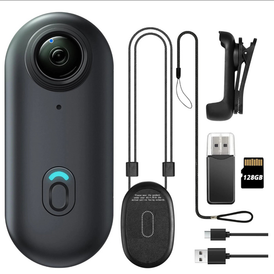 4K 128GB UHD Mini Portable Camera, Thumb Size, Hands-Free Recording, Black Color