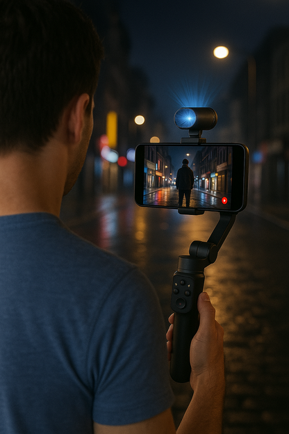 Handheld Anti-Shake Gimbal Stabilizer Travel Extended Selfie Stick Face Tracking Phone Stand for Iphone Android Shooting