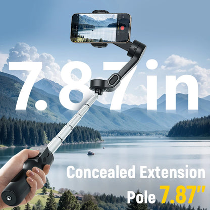 Handheld Anti-Shake Gimbal Stabilizer Travel Extended Selfie Stick Face Tracking Phone Stand for Iphone Android Shooting